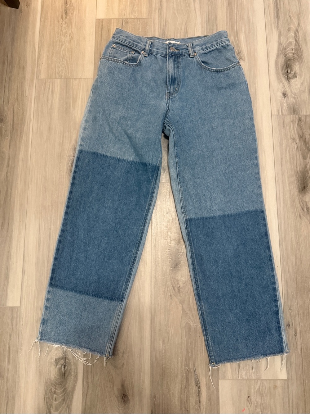 Woman’s Patchwork High-Waisted Straight Leg Jeans - Size 10 ✨